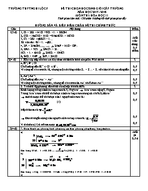 Đáp án đề thi chọn học sinh giỏi cấp trường môn Hóa học Lớp 11 - Năm học 2017-2018 - Trường THPT Nghi Lộc 5